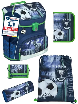Produktbild von Scooli Ranzen-Set 5-teilig FUSSBALL Schulranzen-Set mit Federmäppchen