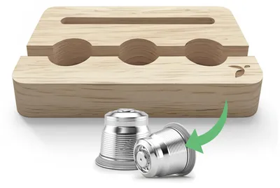 Kapselhalter aus massivem Holz für Nespresso-Kapseln