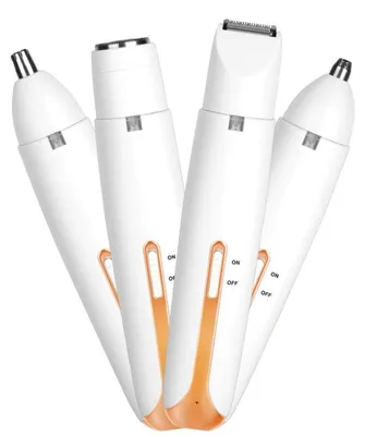 Produktbild von 4in1 Damenrasierer Elektrischer Epilierer USB Akku Haarentferner mit 4 Aufsätzen für Gesicht Beine Augenbrauen Weiß