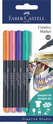 Produktbild von FABER-CASTELL Creative Marker 4er Blister