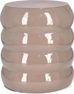 Produktbild von Moderner Stahlhocker mit Emaille-Finish Atal - Beige
