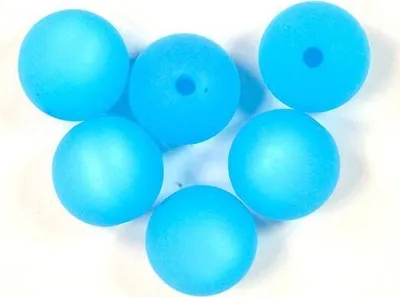 Produktbild von Polaris Perle rund türkis matt 10 mm Lochgröße 1,5 mm