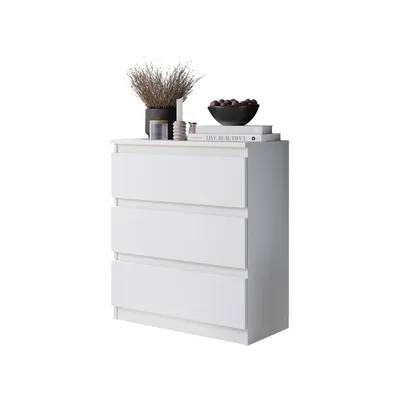 Immagine prodotto di Cassettiera GABRIEL con 3 cassetti, bianco opaco - ideale per il soggiorno, la camera da letto e il corridoio.