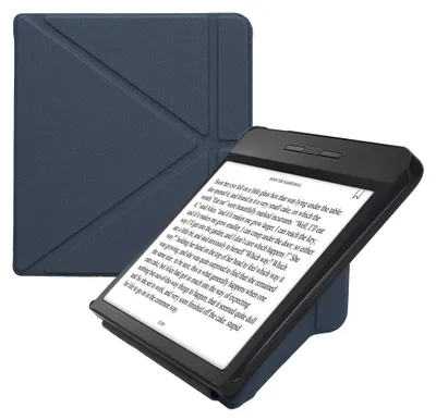 Produktbild von kwmobile Schutzhülle für Kobo Libra H2O Hülle - Kunstleder Case - eReader Klapphülle mit Auto Sleep Funktion - Cover mit Ständer - Dunkelblau