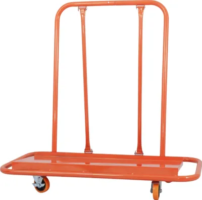 Obrázek produktu pro Vozík na sádrokarton, nosnost 1000 kg, robustní ocelový materiál, 4 otočná kola, bezpečné boční vedení, trojúhelníkový design
