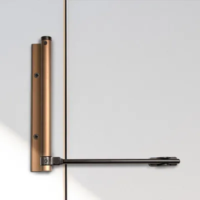 Imagen del producto de Resortes de cierre con puerta firme, con cuerpo muy delgado de aluminio anodizado en color bronce