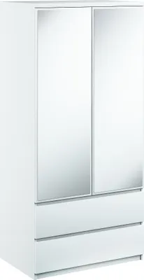 Produktbild von Kleiderschrank Garderobe Mehrzweckschrank Mit Spiegel Weiss