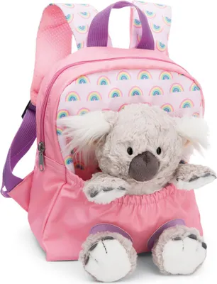 Produktbild von NICI Kinderrucksack rosa 2 in 1 mit Kuscheltier Koala 25cm - Kindergartenrucksack Mädchen & Jungen - Weicher Rückenbereich & verstellbare Gurte - 49841
