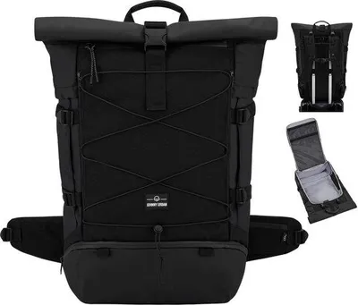 Produktbild von Reis-Tasche für Männer & Frauen Schwarz - Allen Travel XL - 48L Rolltop-Tasche groß - Ideale Tasche für Reisen, Ausflüge, Trips - wasserdicht