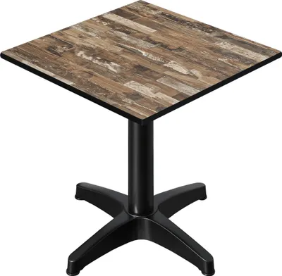 Produktbild von CPBL | HPL Bistrotisch | B:T:H 60 x 60 x 80 cm | Vintage Old / Aluminium | Zusatzgewicht | Quadratisch | Bistrotisch Gastro Tisch