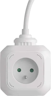 Prodlužovací kabel - kostka 1,9 m / 4 zásuvky / bílý / PVC / s USB / 1 mm2