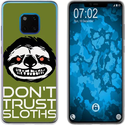 Produktbild von PhoneNatic Case kompatibel mit Huawei Mate 20 Pro Silikon-Hülle Crazy Animals Faultier M3