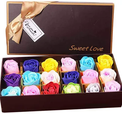 18er Set Rosen-Badeseifenblüten, Rosenduft, Aromatherapie, Geschenk