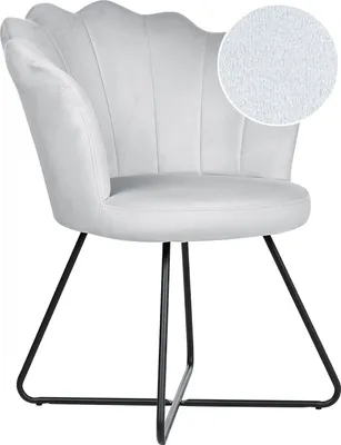 Produktbild von BELIANI Sessel Grau Samt Rund Muschel-Design mit Schwarzem Metallgestell Retro Wohnzimmer Schlafzimmer Flur Diele Möbel Ausstattung Sitzmöbel