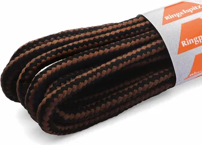 Produktbild von RINGELSPITZ - Rund Dick Schnürsenkel – Robuste Schnürsenkel - 150 cm, hellbraun/schwarz