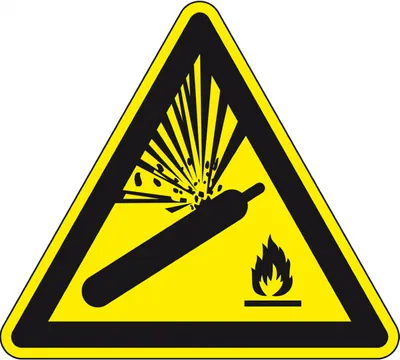 Produktbild von Dreifke® Warnschild Warnung vor Gasflaschen, ASR/ISO, Kunststoff, SL 100mm