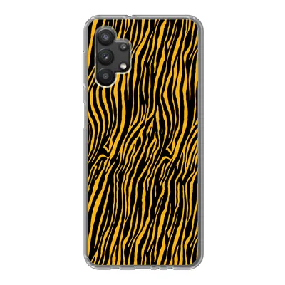 Produktbild von MuchoWow® Handyhülle Schutzhülle Hülle für Samsung Galaxy A32 5G Tigerdruck - Schwarz - Orange Silikon Softcase Handy Hülle - Softcase