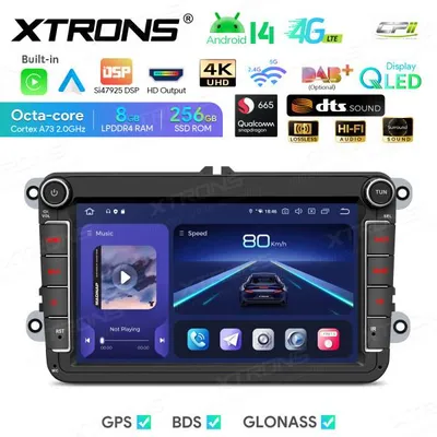 Produktbild von Xtrons IQ84MTVP Android Autoradio VW Skoda Seat 8 Zoll QLED Display Android 14