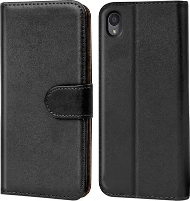 Produktbild von Conie Klapp Tasche für ZTE Blade A3 2019 Kartenfach Rundumschutz Hülle in Schwarz