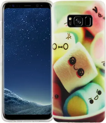 Produktbild von Handy Hülle für Samsung Galaxy S8 Cover Case Schutz Tasche Motiv Slim Silikon TPU Schriftzug Marshmallows