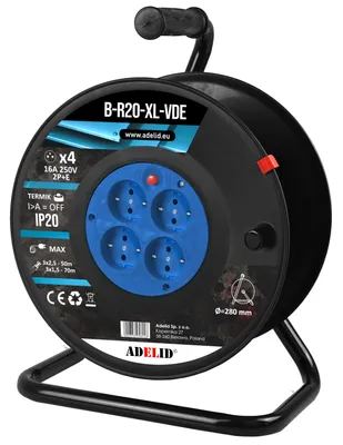 Produktbild von Leere Kabeltrommel Leertrommel Kabelabroller ohne Kabel IP20 230V/16A