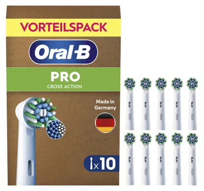 Produktbild von Oral-B Aufsteckbürsten PRO CrossAction, Weiß, 10 Stück