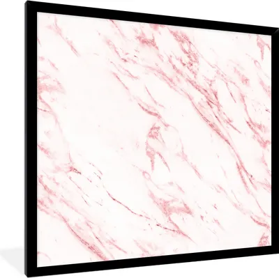 Produktbild von MuchoWow® Gerahmtes Poster Marmor - Luxus - Rosa 40x40 cm - Poster mit Schwarzem Bilderrahmen Wandposter Rahmen Foto Bilder - Mit Rahmen - Wanddekoration Schlafzimmer