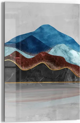 Produktbild von DEQORI Glasbild Echtglas 60x90 cm 'Abstrakter Gipfelglanz' Wandbild Bild modern Deko