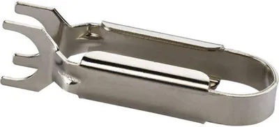 A close-up studio shot of a metal plumbing tool against a white background.