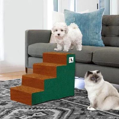 Produktbild von Famanu Hundetreppe 4-stufig für hohe Betten und Sofas - Braun