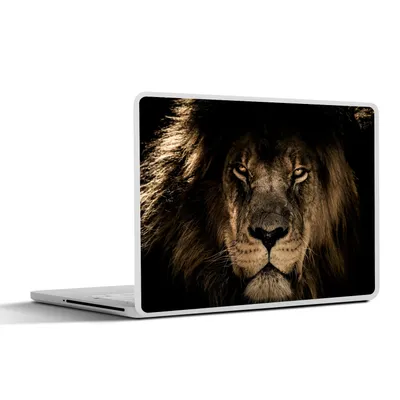Produktbild von MuchoWow® Laptop Aufkleber Sticker Cover Löwe - Tiere - Schwarz - Porträt 30x22 cm - Laptop-Sticker