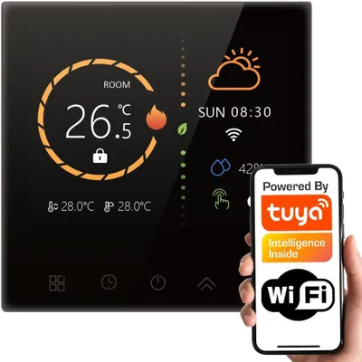 Obrázek produktu pro Tuya Inteligentní termostat pro vytápění 16A WiFi černý