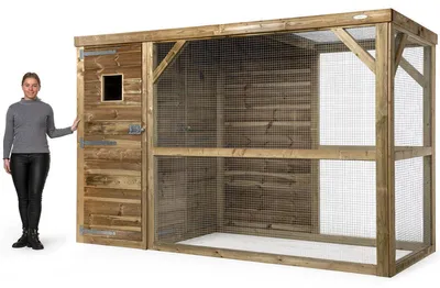 Productafbeelding van Voldux Buiten volière met nachthok en sluis | 302 x 120 x 193 cm Links