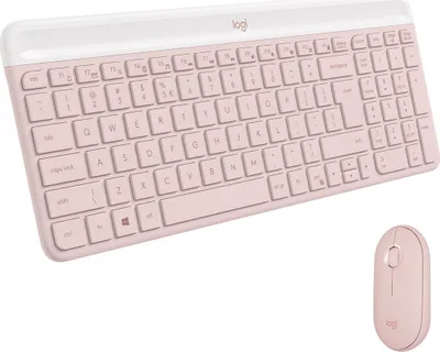 Obrázek produktu pro Logitech MK470, Mini, Bezdrátový, RF bezdrátový, QWERTY, Růže, Obsahuje myš