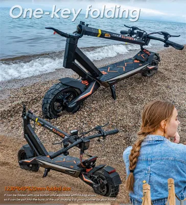 Produktbild von Elektrischer Tretroller - E-Scooter - Höchstgeschwindigkeit unter 25 km/h - Reichweite 60–80 km - Zusammenklappbar - 48 V - 25,4-cm-Reifen