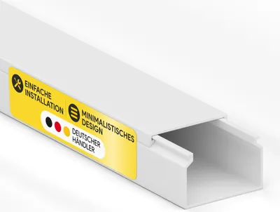 Produktbild von Kabelkanal aus hochwertigem PVC weiß Kabelleiste 2m - 1 Stück - 25x16mm
