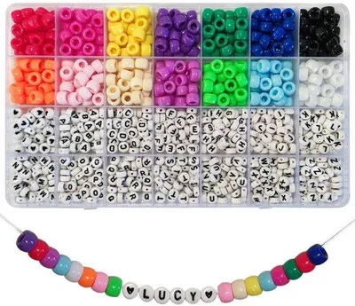 Produktbild von Bunte Perlen 6x9mm A-Z für Armband Schmuck Basteln