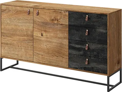 Produktbild von Sideboard "Dark" Kommode 153cm ribbeck eiche black stone