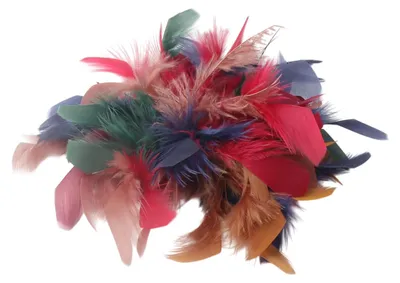 Imagen del producto de Broche para mujer, con plumas suaves, 1 unidad, color  y beige, accesorio para ropa