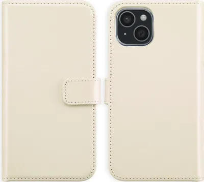 Produktbild von Selencia Echtleder Klapphülle iPhone 15 - Greige