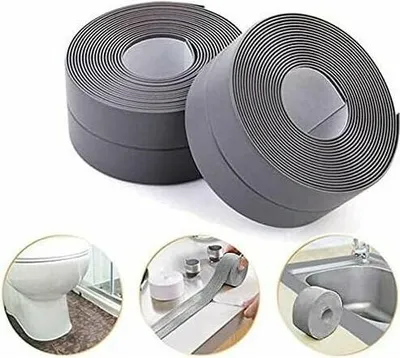 Obrázek produktu pro Těsnicí páska, silikonová těsnicí páska do koupelny, šedá, samolepicí, PE páska do vany, pro kuchyňské kouty, 38 mm, 3,2 m - (balení po 2 kusech)