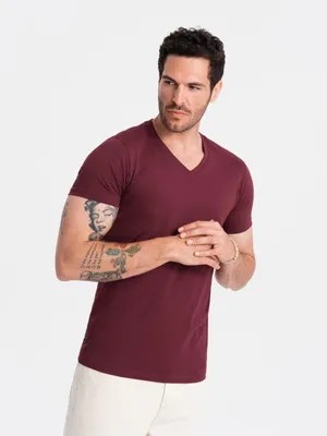 Immagine prodotto di Ombre Clothing T-shirt da uomo a maniche corte Heman bordeaux 4XL