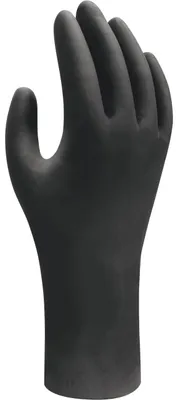 Image de Boîte de 100 gants jetables nitriles EBT noir TXL/10 - SHOWA - 6112PFXL