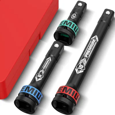 Image de Jeu de rallonges pour clés à douille, 3/4", 3 pièces, 100 mm