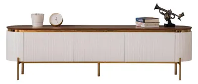 Produktbild von Zeitlos RTV Sideboard Weiß Fernsehtisch Wohnzimmer Lowboard
