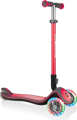 Produktbild von GLOBBER Elite Deluxe mit Leuchtrollen - Scooter - klappbar - ergonomisch - rot