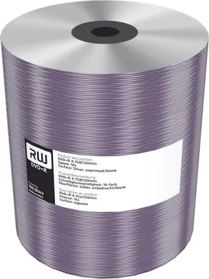 Productafbeelding van MediaRange MR423 MediaRange DVD-R 4.7GB 100pcs unbedruckt/blank silber