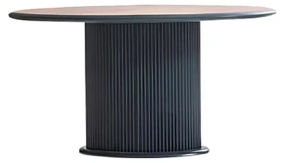 Image de Table en bois Table de salle à manger 140 cm Table en bois Gris Salle à manger