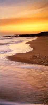 Produktbild von Türtapete Türposter Sonnenuntergang am Strand - Abendspaziergang - Größe: 93 x 205 cm