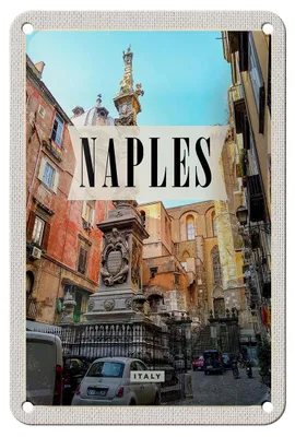 Produktbild von Blechschild Reise 12x18cm Naples Italy Neapel Italien Architektur Schild tinsign